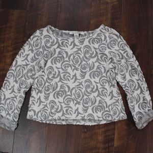 American Rag Semi-Sheer Long Sleeve Crop Top